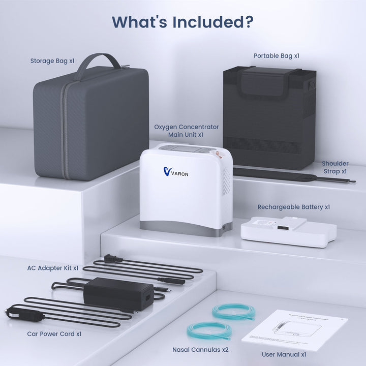 VARON VP-8 Lite | Pulse Flow Portable Oxygen Concentrator (1-7 settings)