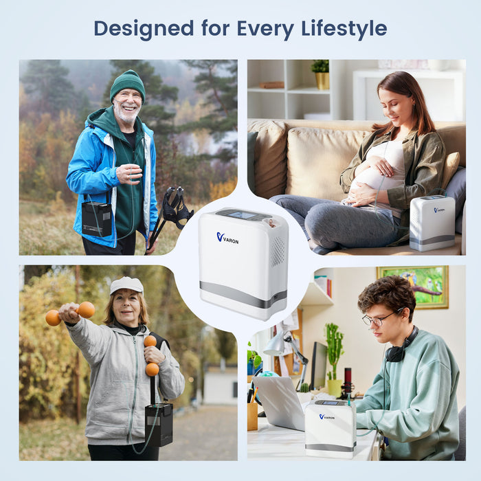 VARON VP-8 Lite | Pulse Flow Portable Oxygen Concentrator (1-7 settings)