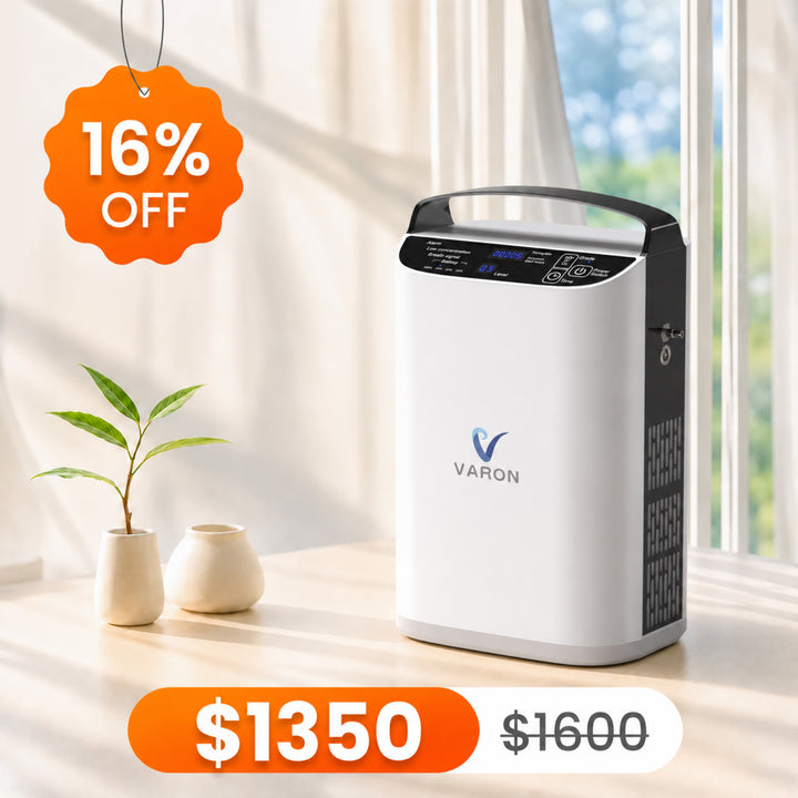 VARON VP-1 Pulse Portable Oxygen Concentrator | 24H Operation, CE-Approved
