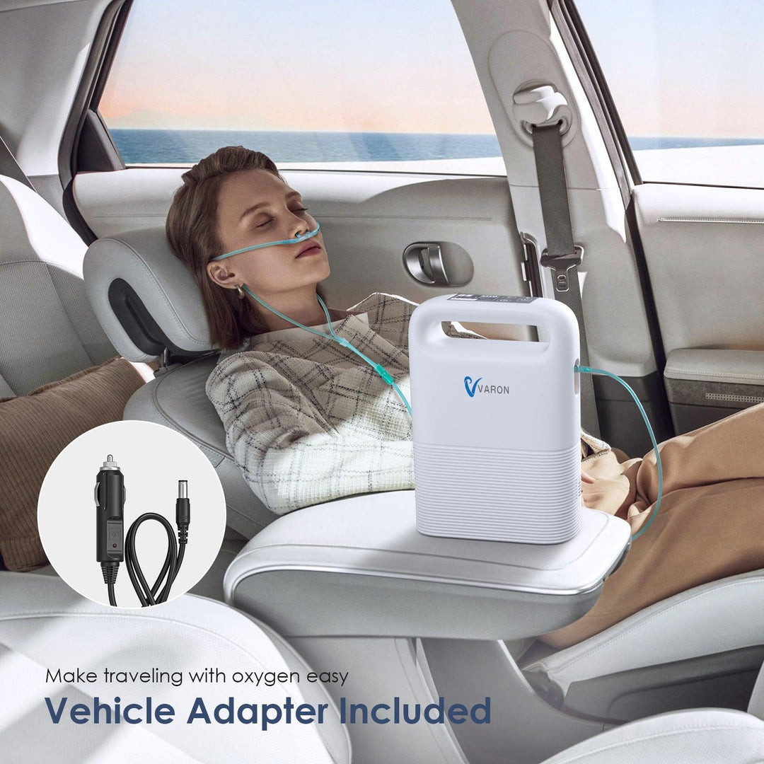 VARON VP-2 PULSE Portale oxygen concentrator powers your in-car oxygen needs, letting you enjoy comfortable and restful travel