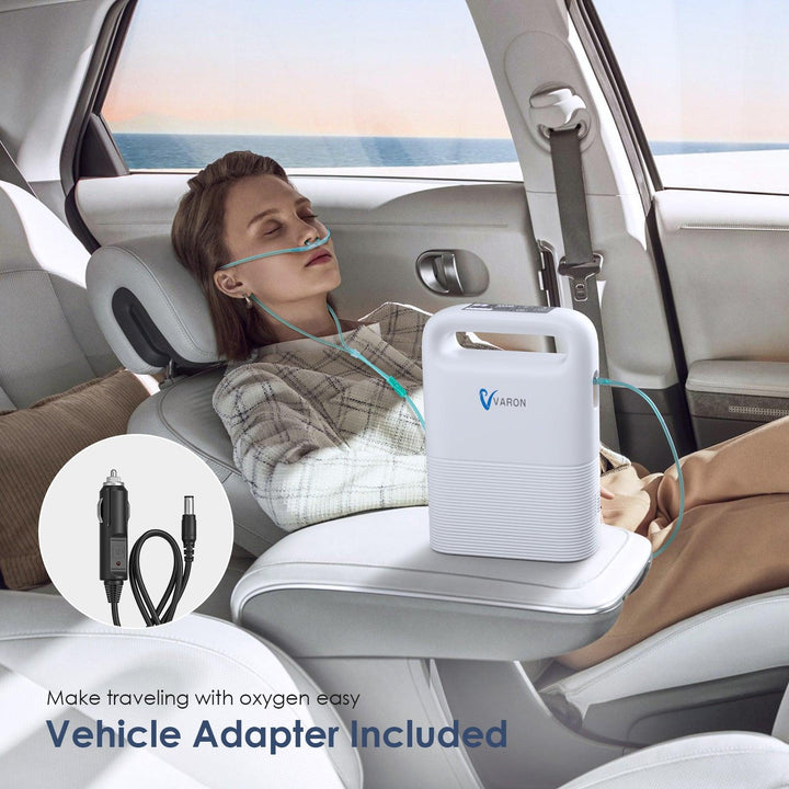 VARON VP-2 PULSE Portale oxygen concentrator powers your in-car oxygen needs, letting you enjoy comfortable and restful travel