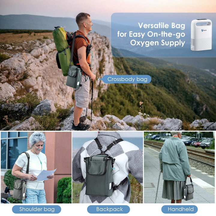 Versatile Bag for VARON VP-2 pulse portable oxygen concentrator - easy to carry and supports stable oxygen