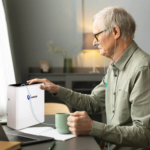 VARON VP-6 portable oxygen concentrator, perfect for old home daily oxygen therapy, travel, and outdoor