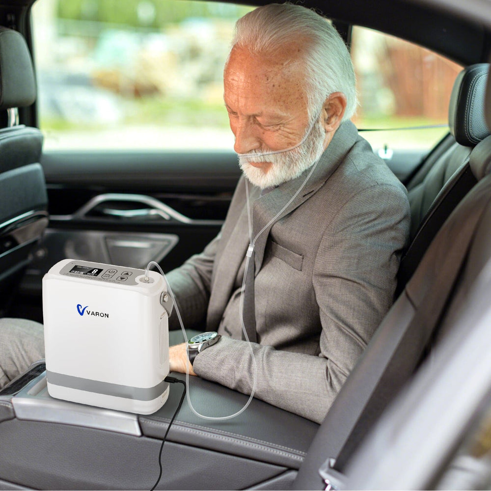 VARON VP-8G Pulse Portable Oxygen Concentrator, easy to carry around and  hassle-free to use in the car.