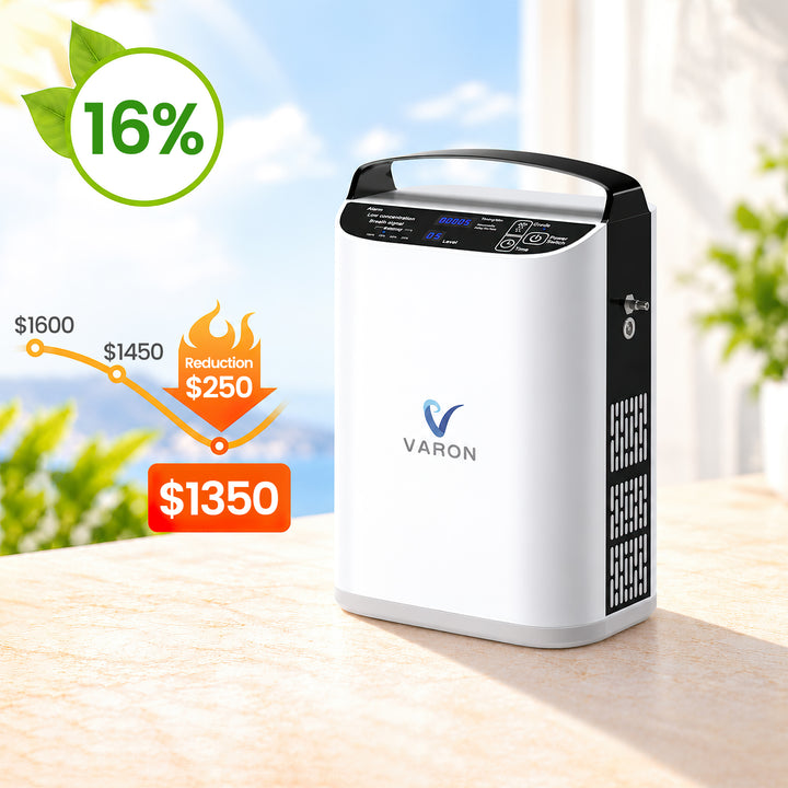 VARON VP-1 Pulse Portable Oxygen Concentrator | 24H Operation, CE-Approved