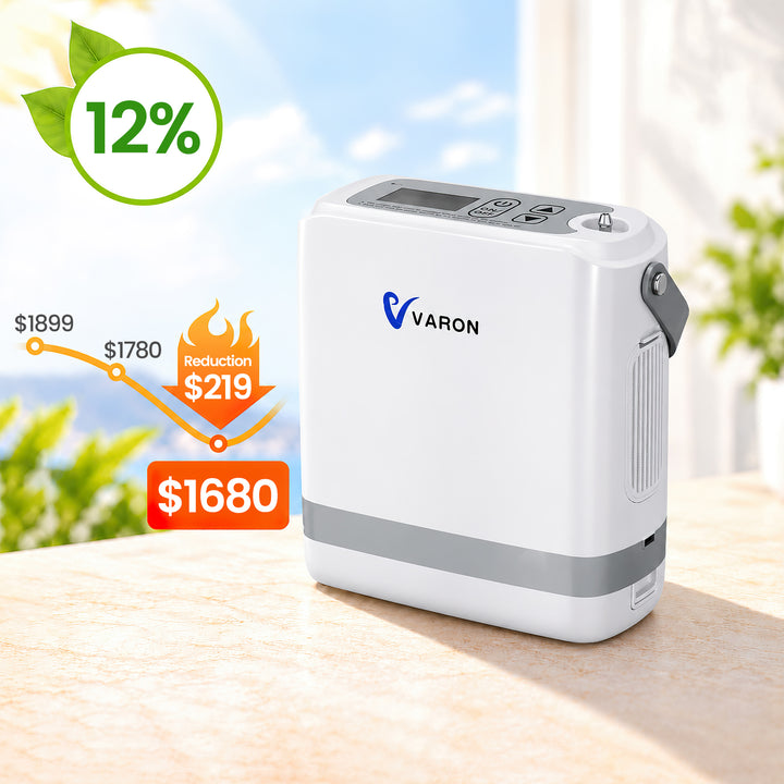 VARON VP-8G | Pulse Flow Portable Oxygen Concentrator with a Battery